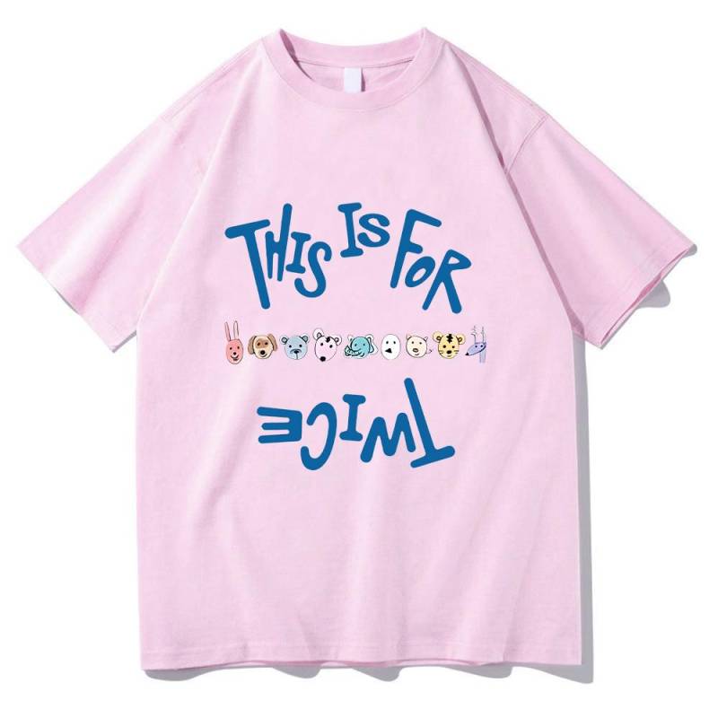 Twice THIS IS FOR Das Album T-Shirts Twice Lovelys Koreanischer Stil Unisex T-Shirts Mode Damen Musik Baumwoll-Tops S rosa von Joom DACH