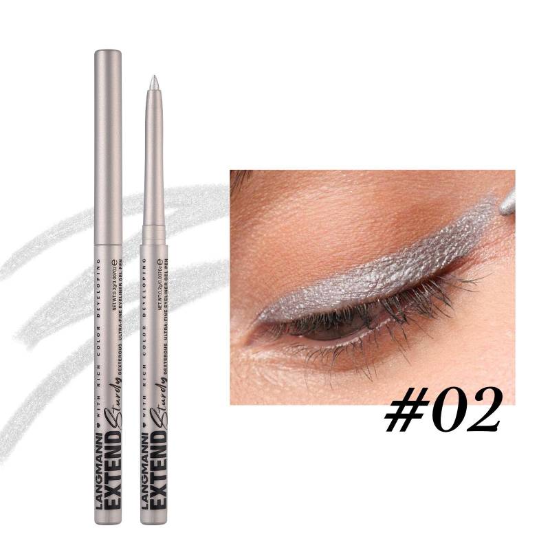 Twist-Up Gel Eyeliner Pencil, 12 Farben, wasserfest, wischfest, langanhaltend, Schwarz/Farbiger Eyeliner von Joom DACH