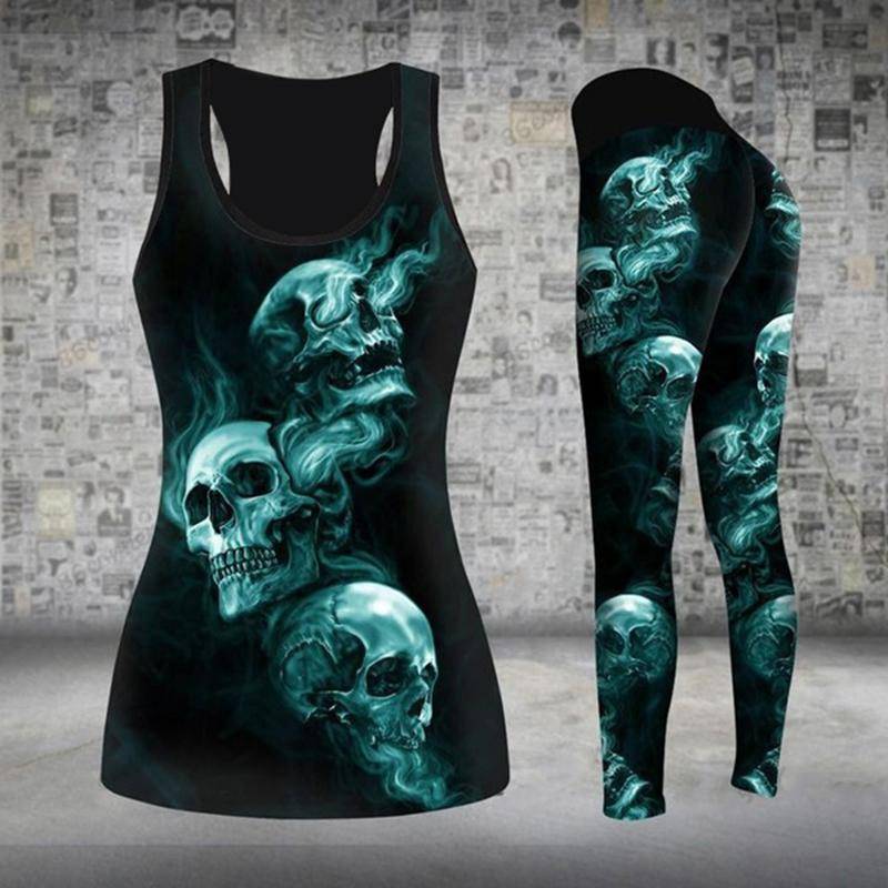 Two Ghosts Print Yoga-Outfit für Damen, modische 3D-gedruckte Workout-Leggings, Fitness, Sport, hohe Taille, lässige Yoga-Hose für Damen M hellblaue Two Ghosts Print Yoga-Outfit für Damen, modische 3D-gedruckte Workout-Leggings, Fitness, Sport, hohe Taille, lässige Yoga-Hose für Damen M hellblaue von Joom DACH