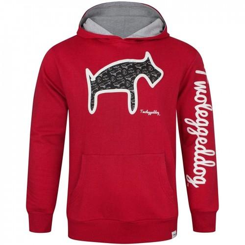 Two Legged Dog Herren-Kapuzenpullover mit Puff-Print L rot von Joom DACH