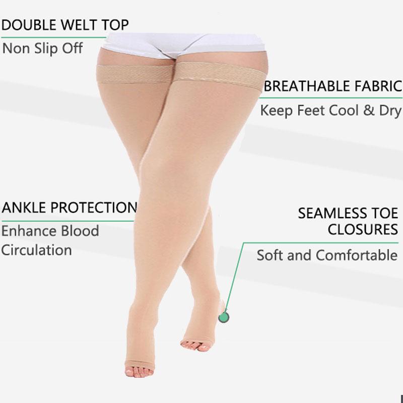 Übergröße, 2 Farben, 1 Paar, Kompressionsstrümpfe für Damen und Herren, Kompressionssocken, Unisex, Stressabbau, Sportsocken 3XL von Joom DACH