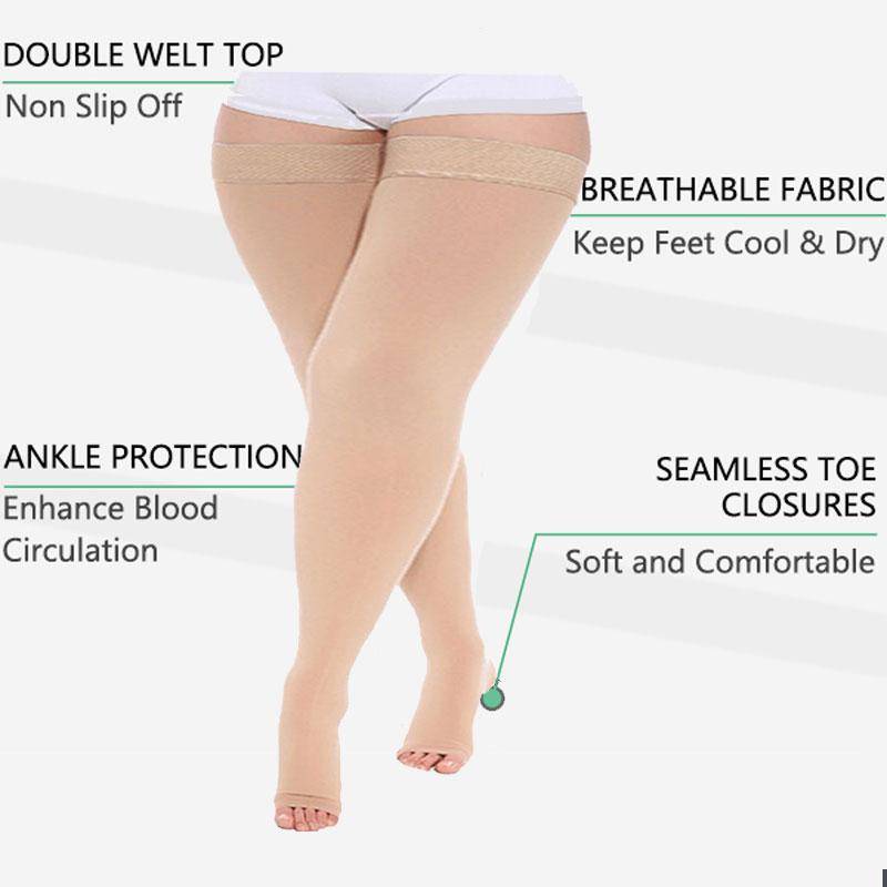 Übergröße, 2 Farben, 1 Paar, Kompressionsstrümpfe für Damen und Herren, Kompressionssocken, Unisex, Stressabbau, Sportsocken 4XL von Joom DACH