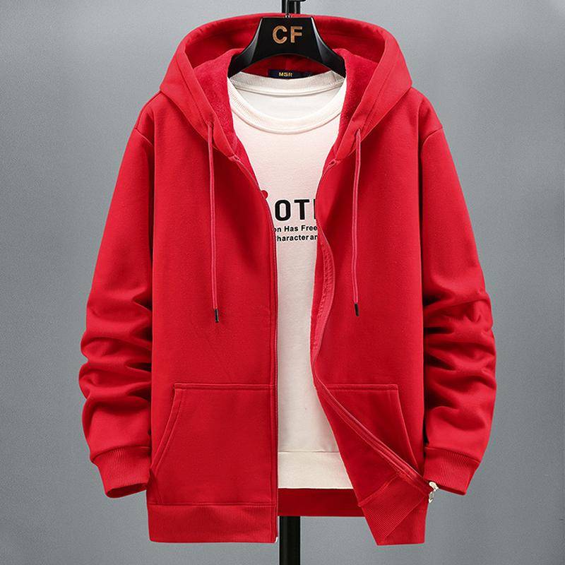 Übergröße 10XL 12XL Kapuzenpullover Herren Herbst Winter Fleece Hoodies Einfarbige Jacke Hoodies Große Größe 12XL Blau Schwarz Rot Grau 3XL rot von Joom DACH