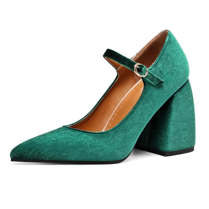 Übergröße 44 45 46 47, Damenschuhe, neue Mary-Jane-Pumps aus Wildleder, High Heels für Damen, Arbeitsschuhe, Schuhe für Damen mit klobigen Absätzen 42 von Joom DACH