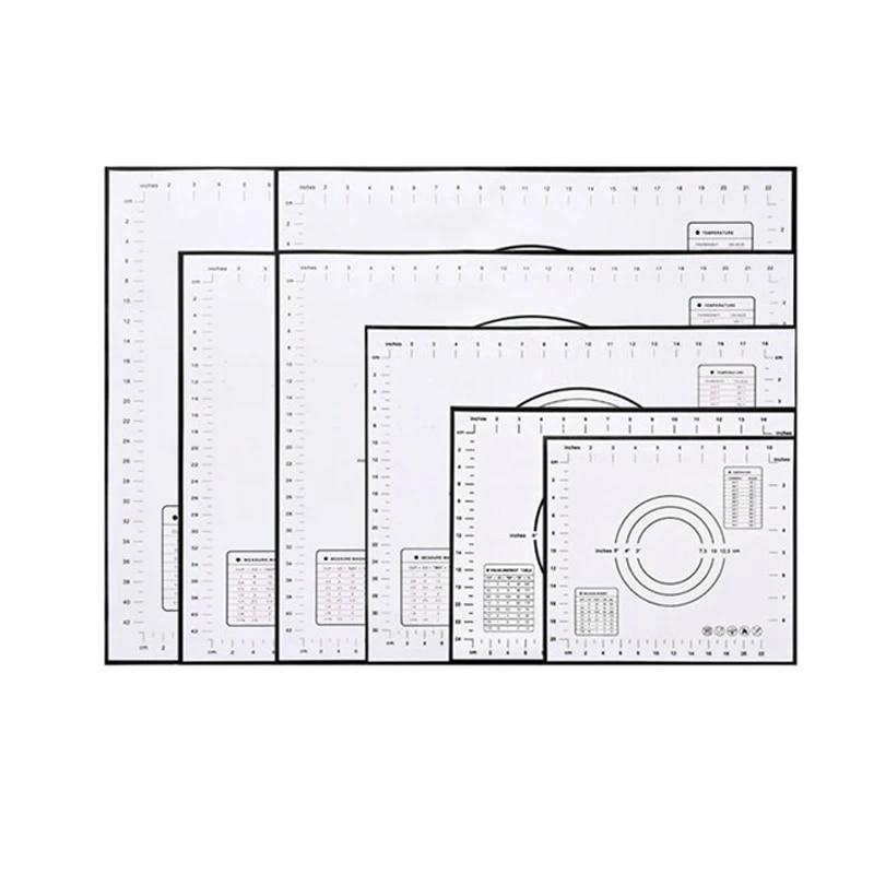 Übergröße 80/70/60 cm Silikon-Backmatte Gebäck Roll-Knetpad Küche Crepes Pizzateig Antihaft-Pfanne Gebäckmatte 40x30cm schwarz von Joom DACH
