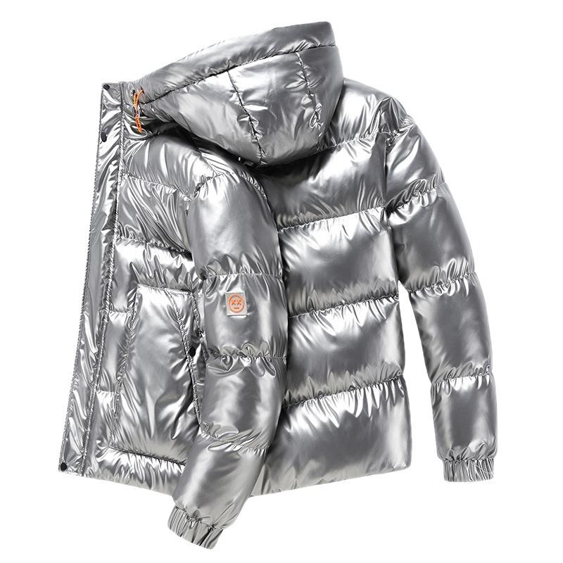 Übergröße 8XL 7XL 6XL Glänzende Mäntel Herren Kapuze Warmer Hip HOP Wintermantel Herren Baumwollgefütterte Parkas Lässiger dicker Herrenparka 6XL grau von Joom DACH