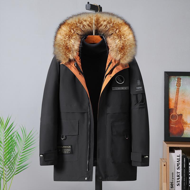 Übergröße 9XL 10XL Herren Winter Gepolsterte Daunenjacke Pelzkragen Mantel Verdicken Warm Lange Parkas Jacken Oberbekleidung 7XL von Joom DACH