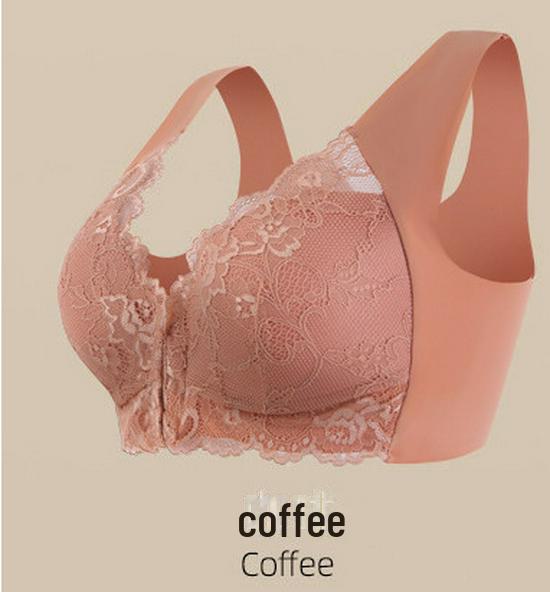 Übergröße BH mit Frontverschluss ohne Bügel - Bequem & Atmungsaktiv für Große oder Kleine Oberweiten 8XL kaffeebraun von Joom DACH