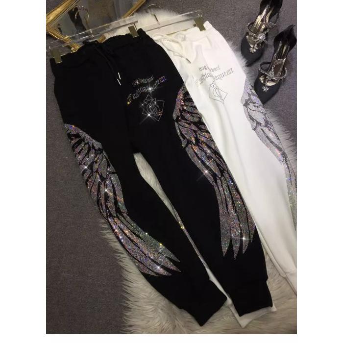 Übergröße Damen Winter Fleece Extra Dicke Hot Drill Jogginghose Schlanke Sport Freizeithose 4XL schwarz von Joom DACH