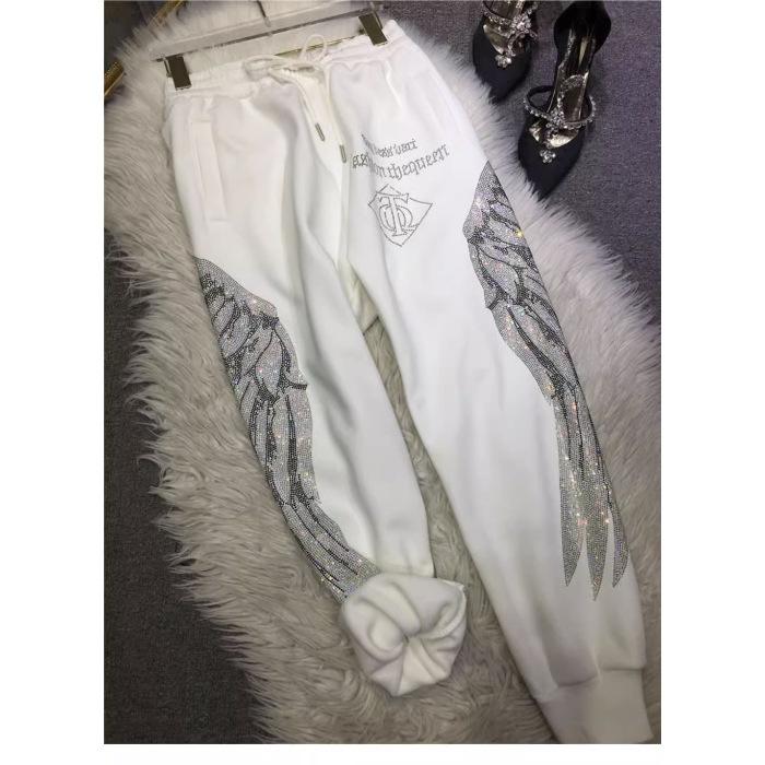 Übergröße Damen Winter Fleece Extra Dicke Hot Drill Jogginghose Schlanke Sport Freizeithose L weiß von Joom DACH