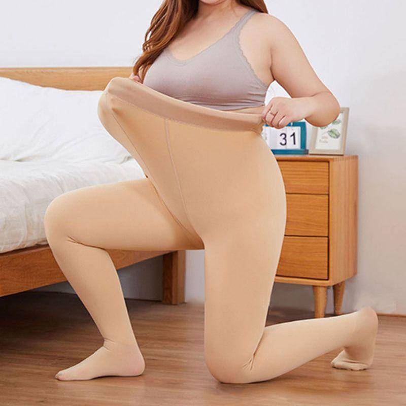 Übergröße Leggings Winterstrümpfe Damen Fleece Leggings Anti-Haken Strümpfe 2XL 200-125kg von Joom DACH