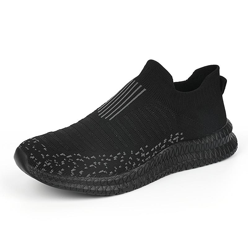 Übergröße Slipper Mode Freizeit Socken Schuhe Herren Fliegendes Gewebe Leichter Sneaker Modische Herrenschuhe 48 schwarz von Joom DACH