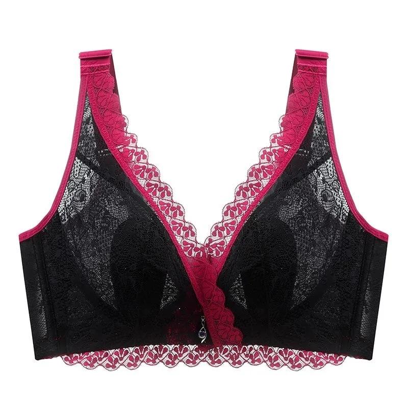 Übergröße Unterwäsche Damen Dünne Unterwäsche BH Seite Brustanpassung BH 34/75C schwarz von Joom DACH