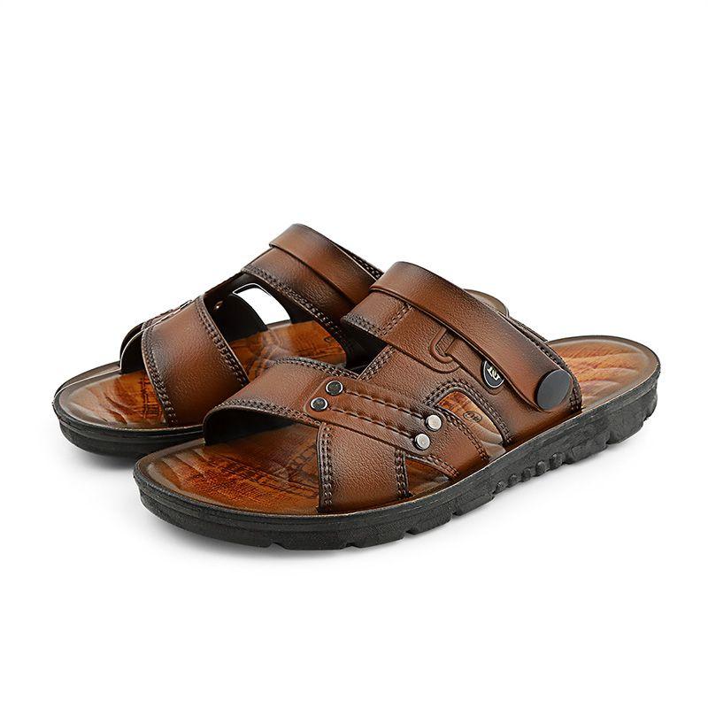 Übergrößen Herren Sommersandalen Weiche Sohle Dicke Sohle Slides Rutschfeste Hausschuhe Outdoor Fashion Flip-Flops Strandschuhe 43 braun von Joom DACH