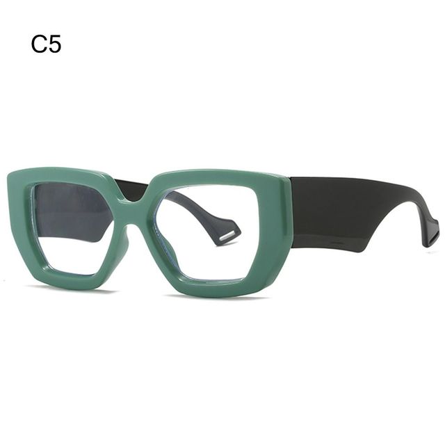 Übergroße Dicke Rahmen Blau Licht Gläser Retro Für Frauen Männer Mode Schwarze Brille Quadratische Computer Brillen Brille von Joom DACH