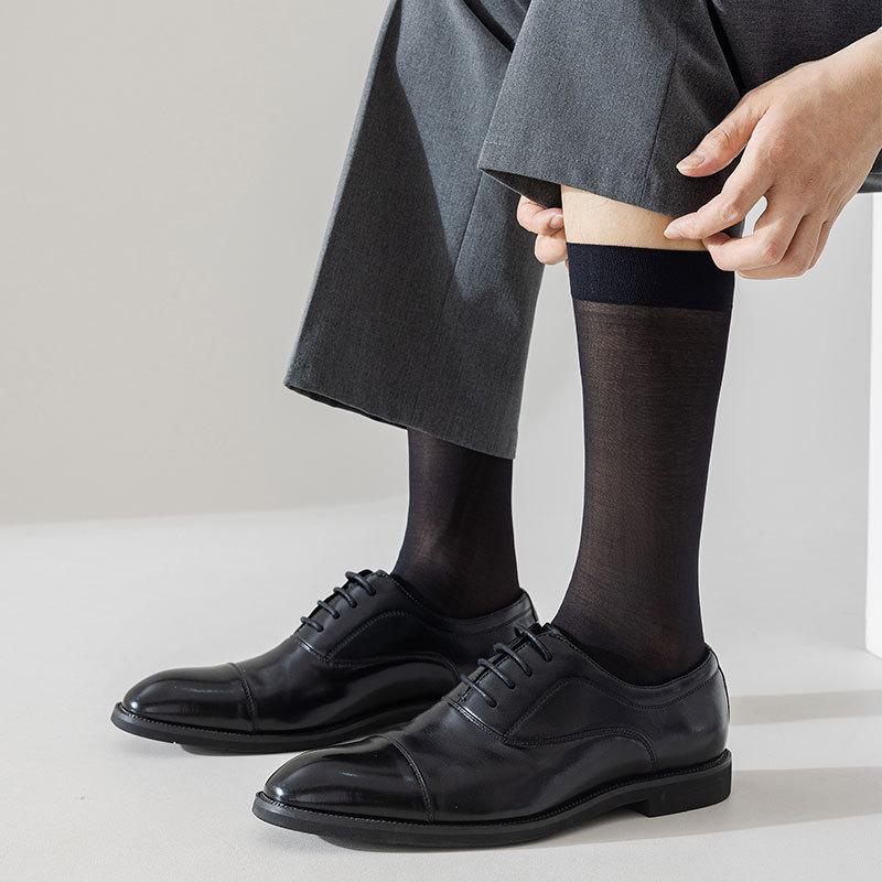 Überknie-Strümpfe, Sommer Ultra-dünne Herren High-Top Business-Schuhe, Socken, Langlebige, Verschleißfeste und Hakenfeste Strümpfe 1 pair schwarz von Joom DACH