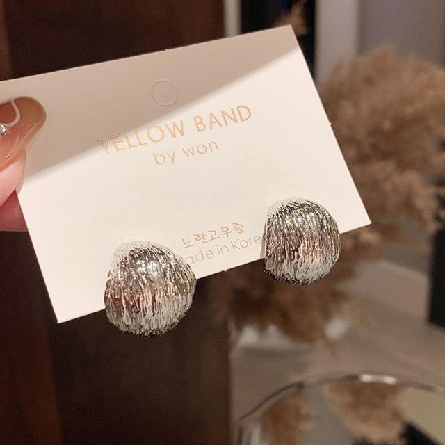 Übertriebenes Design, gebürstete Metallohrringe für Frauen, koreanische Gothic-Ohrhänger, Mädchen, schlichter Modeschmuck von Joom DACH