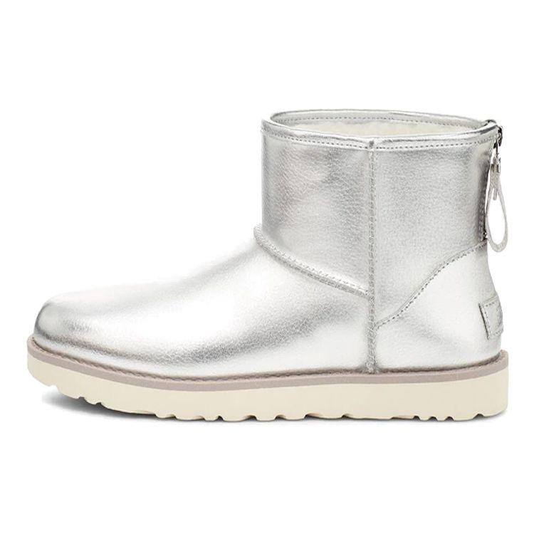 UGG Classic Mini Warm Bequem Outdoor Lässig Reißverschluss Schneestiefel Damen Stiefel Silber 1122670-SLVM 36 von Joom DACH