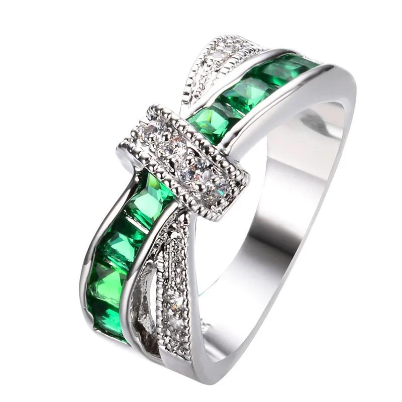 URMYLADY Klassische 925 Sterlingsilber Diamant 8 Größen Ringe Für Frauen Farbiger Zirkon Modeschmuck 8 grün von Joom DACH