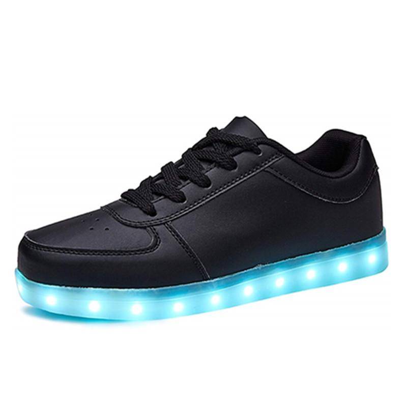 USB Wiederaufladbare LED Leucht Turnschuhe: Bunte leuchtende Schuhe für Männer & Frauen 46 schwarz von Joom DACH