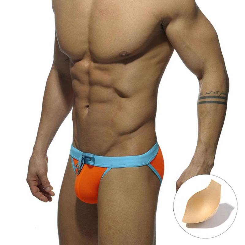 UXH Marke Männer Schwimmen Tanga Slips Niedrige Taille Bade Suilt Bademode Strand Tragen Bräunen Surfen M orange von Joom DACH