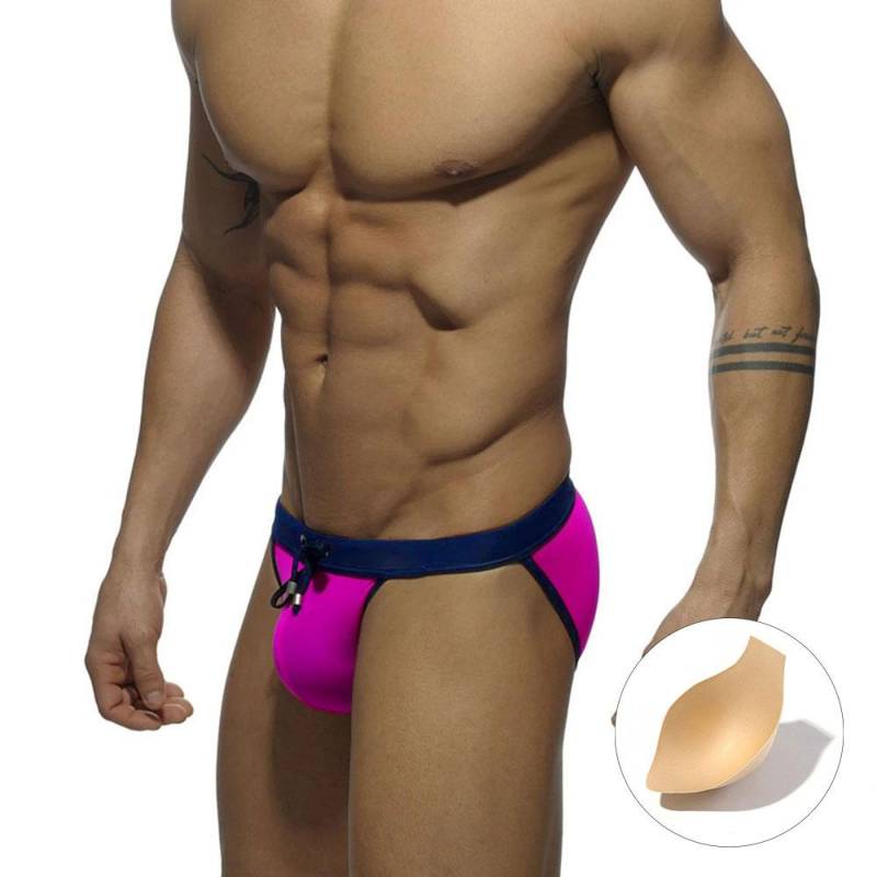 UXH Marke Männer Schwimmen Tanga Slips Niedrige Taille Bade Suilt Bademode Strand Tragen Bräunen Surfen M rosa von Joom DACH