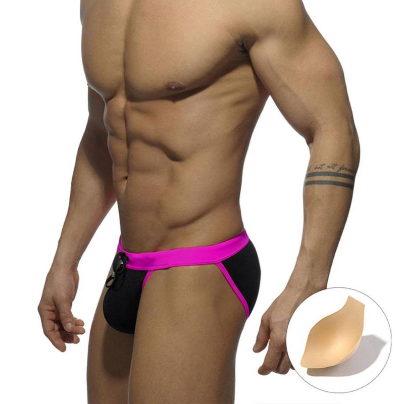 UXH Marke Männer Schwimmen Tanga Slips Niedrige Taille Bade Suilt Bademode Strand Tragen Bräunen Surfen XL schwarz von Joom DACH