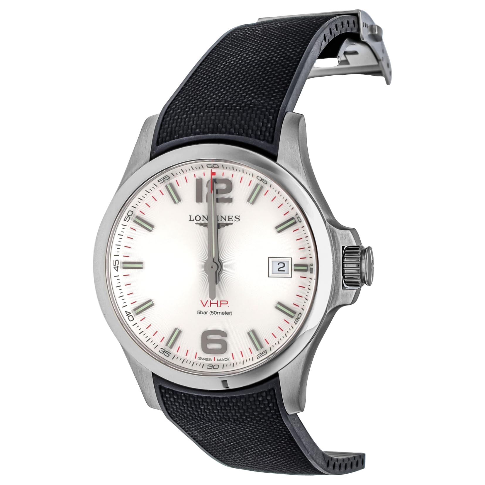 Uhr CONQUEST Quarz 5 ATM Wasserdicht Saphirglas Silbernes Zifferblatt Edelstahl Schwarz [Longines] Herren V.H.P L3.726.4.76.9 [Artikel] silber von Joom DACH