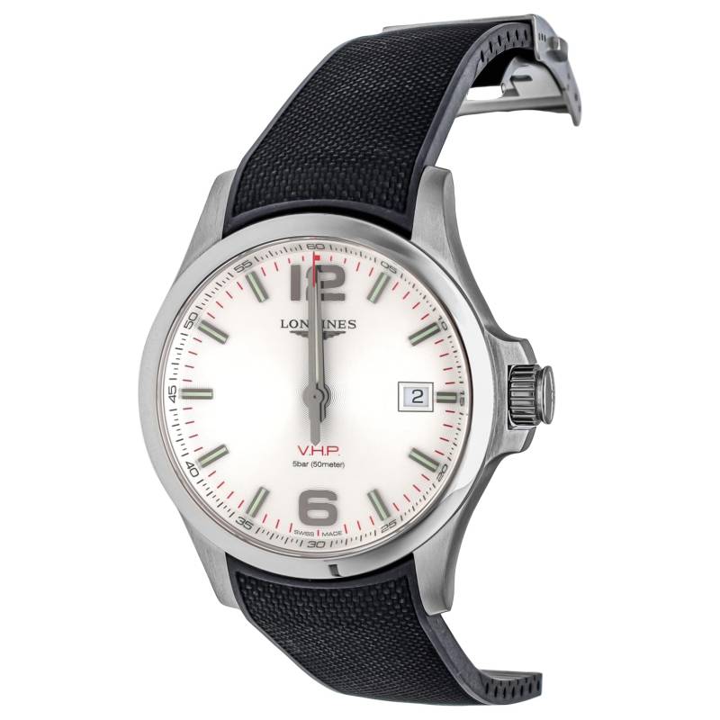 Uhr CONQUEST Quarz 5 ATM Wasserdicht Saphirglas Silbernes Zifferblatt Edelstahl Schwarz [Longines] Herren V.H.P L3.726.4.76.9 [Artikel] silber von Joom DACH