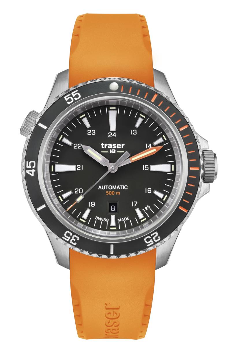 Uhr Tracer P67 Diver Automatik Schwarz 110323 Orange [TRASER] Taucher Herren schwarz von Joom DACH