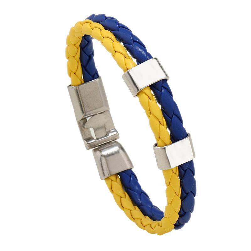 Ukraine Armband Blau Gelb Geflochtenes Pu Leder Armband Männer Frauen Kreatives Armband von Joom DACH