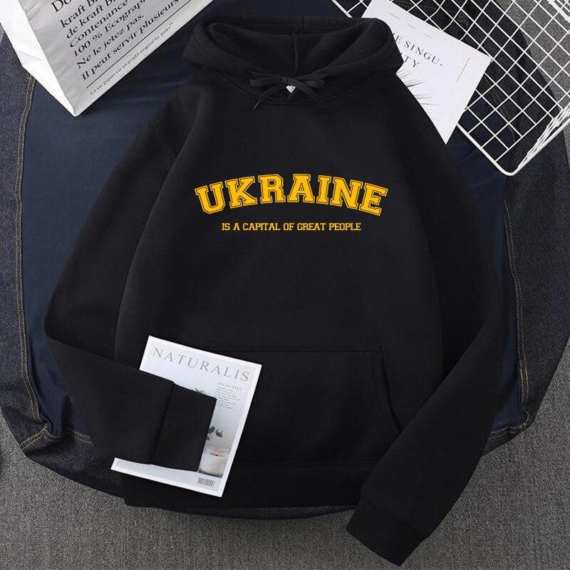 Ukrainische Hoodies Ukraine Sweatshirt Männer Frauen Pullover Fleece Mann Sweatshirts Gelb Grün Kapuzen Herrenbekleidung Streetwaer XL schwarz von Joom DACH