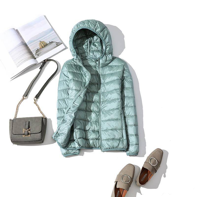 Ultra-leichte Plus Größe Dünne Unten Jacke Frauen Herbst Winter Dünne Kurze Mit Kapuze Warme Weiße Ente Unten Mantel Frauen oberbekleidung XXXXXXXL blau von Joom DACH