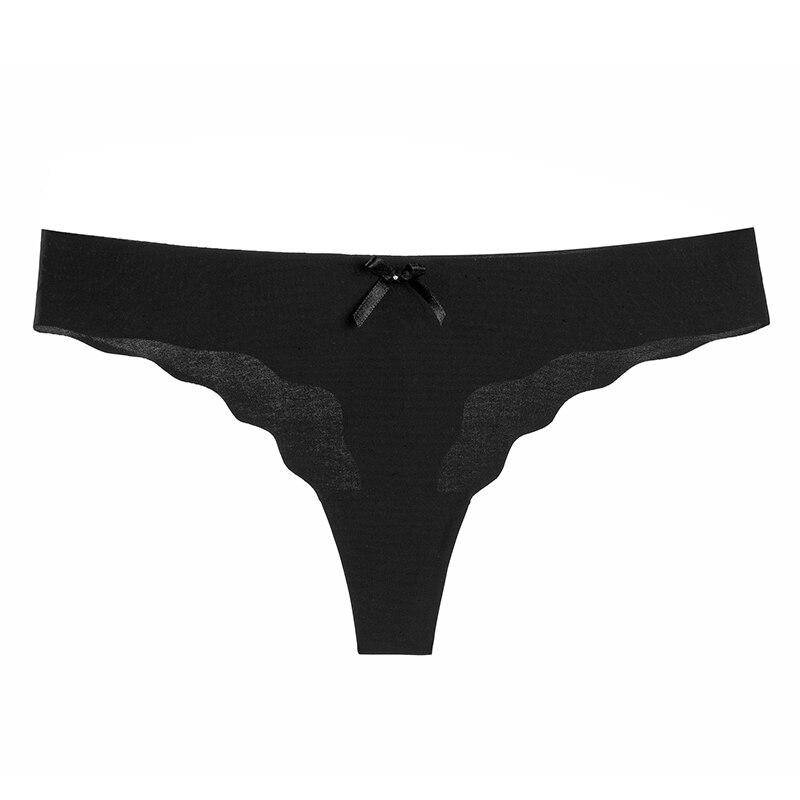Ultradünne, nahtlose Damenhöschen, niedrige Taille, Tangas, unsichtbare G-String-Slips, Unterwäsche für Damen und Mädchen L schwarz von Joom DACH