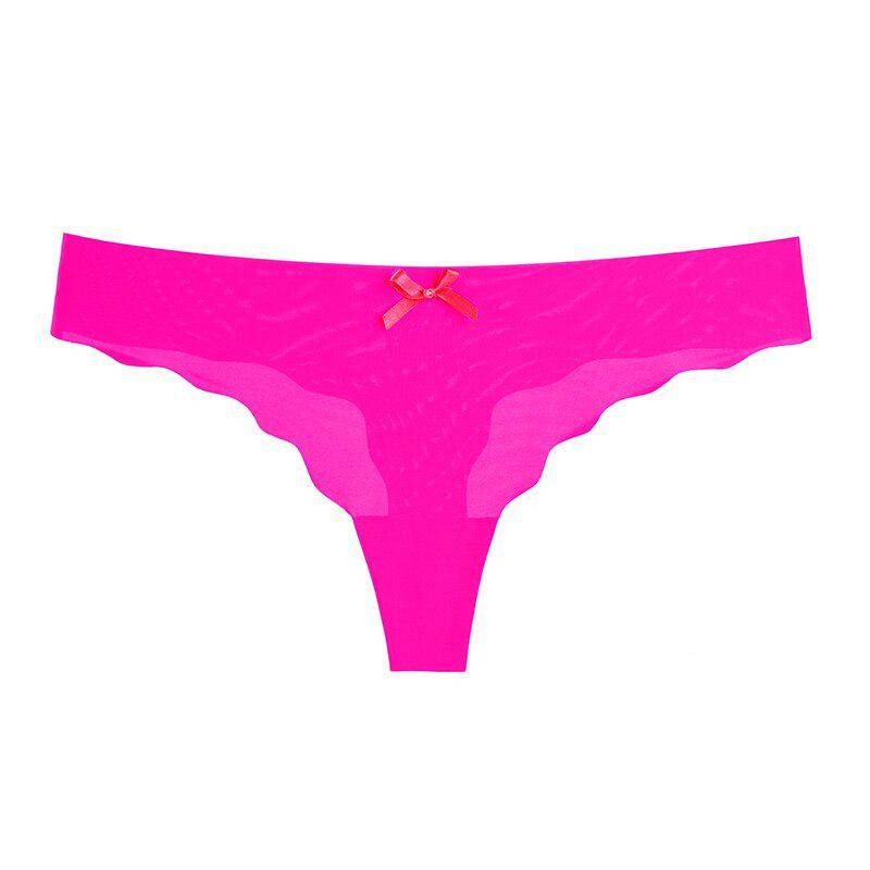 Ultradünne, nahtlose Damenhöschen, niedrige Taille, Tangas, unsichtbare G-String-Slips, Unterwäsche für Damen und Mädchen L rose rot von Joom DACH