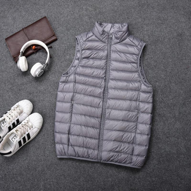Ultradünne Daunenweste für Herren in Übergröße | Leichte, vielseitige Weste zum Drunter- und Drübertragen 3XL grau von Joom DACH