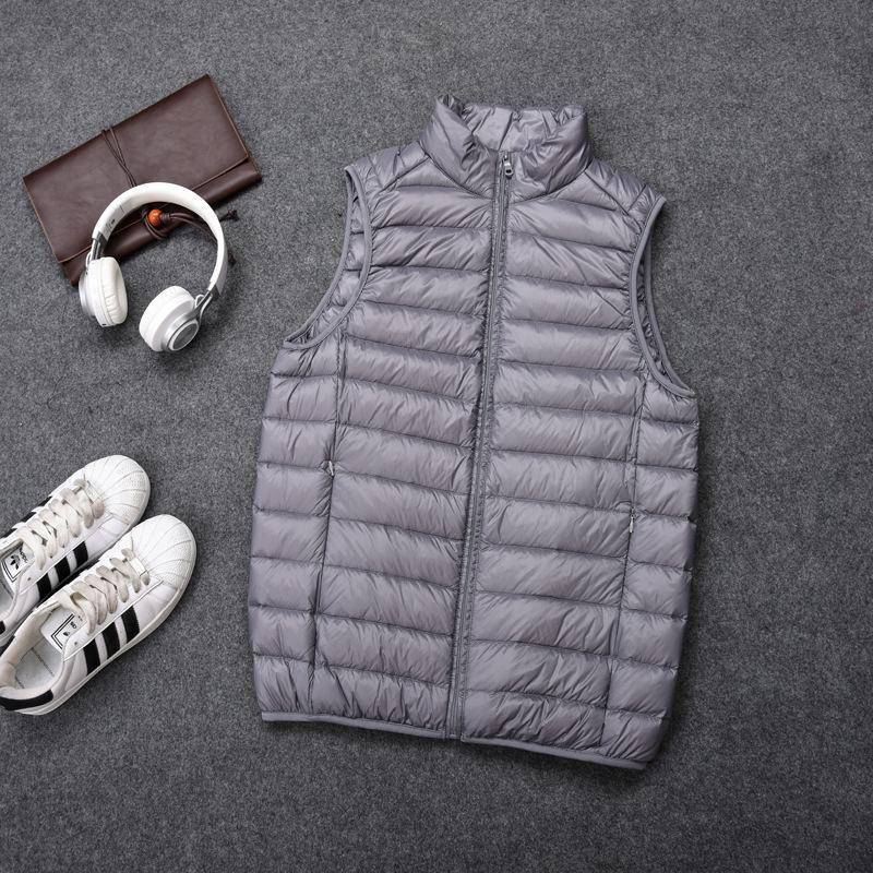 Ultradünne Daunenweste für Herren in Übergröße | Leichte, vielseitige Weste zum Drunter- und Drübertragen 3XL grau von Joom DACH