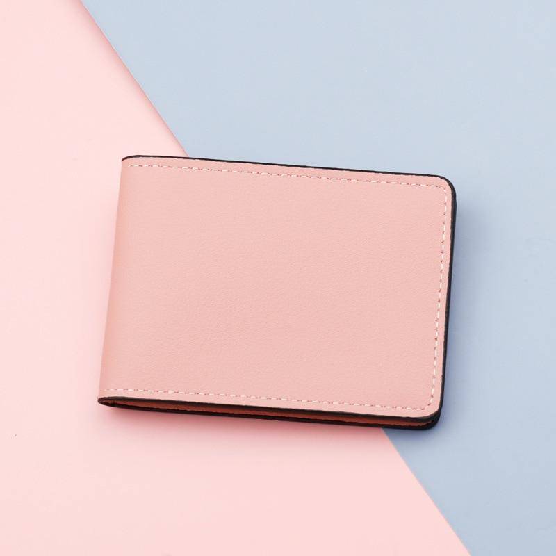 Ultradünner Autodokumente-Ausweishalter für Männer und Frauen, PU-Leder, Kartenhalter, Geldbörse, Brieftasche rosa von Joom DACH