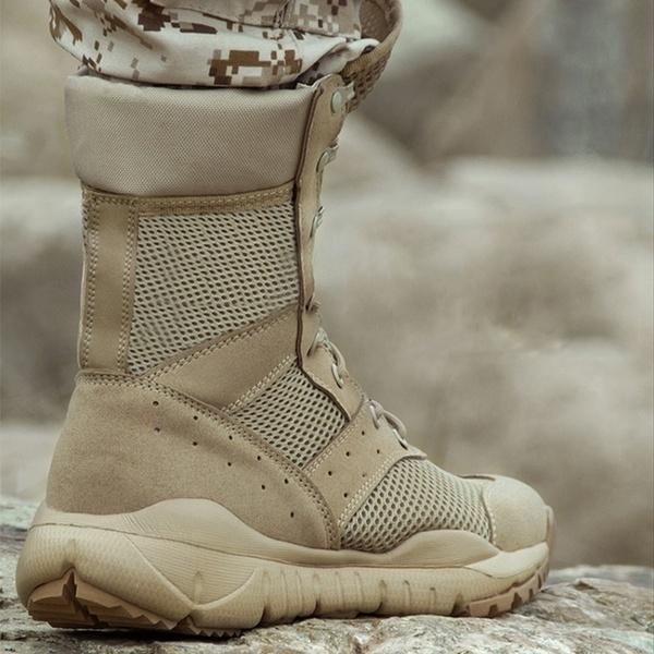 Ultraleichte Special-Forces-Stiefel, All-Terrain-Anpassung, Ghost-Kampfstiefel, TEX, atmungsaktiv, PMC, hohe Wüstenstiefel, Herren, Outdoor, SFB, Militärbegeisterte 44 dunkle braune von Joom DACH
