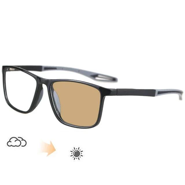 Ultraleichte photochrome Brille für Damen und Herren, Vintage-TR90-Sport-Sonnenbrille mit Farbwechsel, fertige Myopie-Brille von 0 bis -4,0 -3.0 von Joom DACH