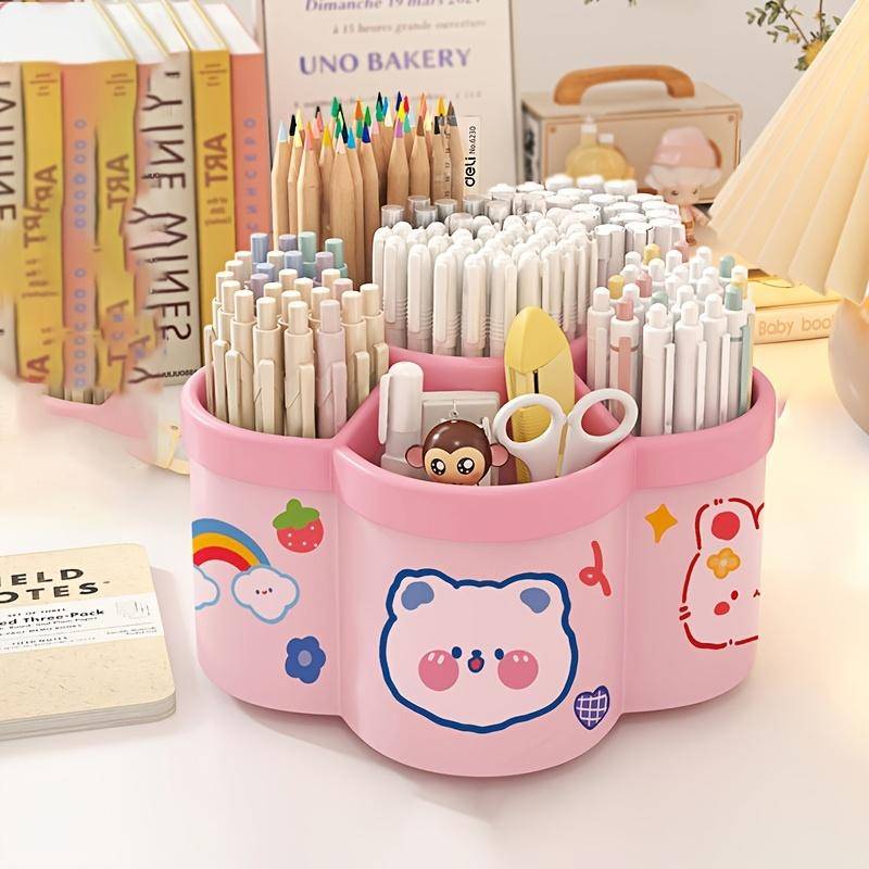 Um 360 Grad drehbares Schreibtisch-Organizer-Set, süßer, multifunktionaler Schreibwarenhalter mit großer Kapazität, runder PVC-Stift und Künstlerbedarf rosa Um 360 Grad drehbares Schreibtisch-Organizer-Set, süßer, multifunktionaler Schreibwarenhalter mit großer Kapazität, runder PVC-Stift und Künstlerbedarf rosa von Joom DACH