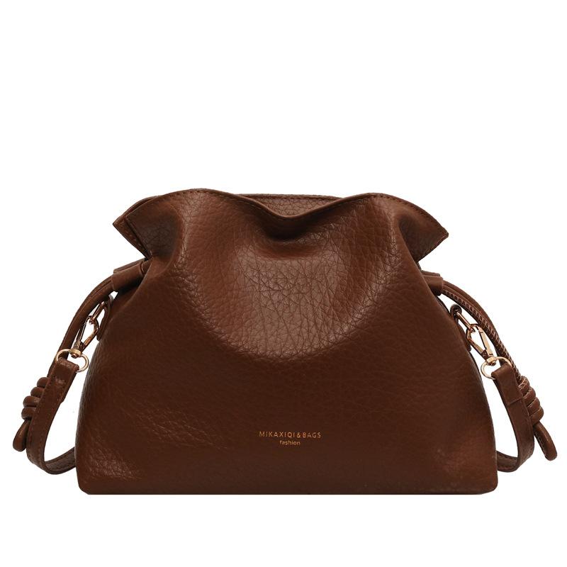 Umhängetasche Damen Neue Großraum-Pendler-Kordelzug-Eimertasche braun von Joom DACH