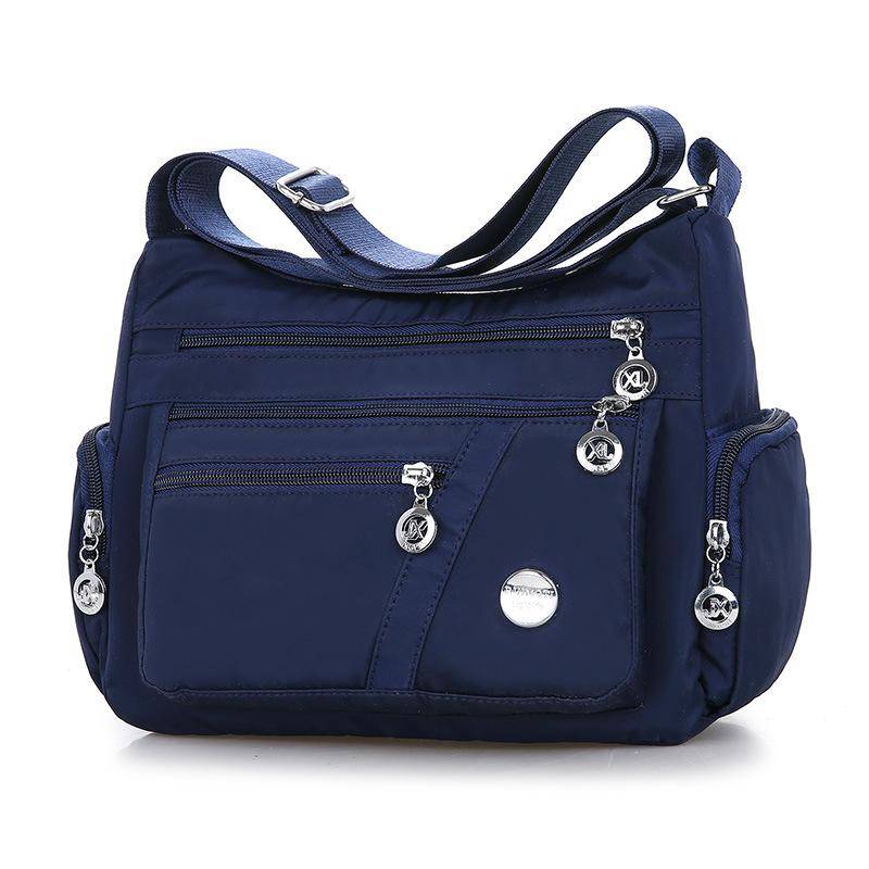 Umhängetasche für Damen, wasserdicht, lässige Handtasche aus Nylon, leichte Messenger-Schultertasche 27*11*22cm blau von Joom DACH