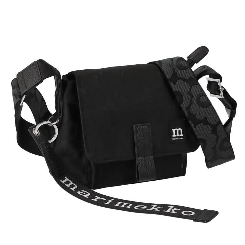 Umhängetasche für Damen Mini Messenger Unikko skandinavisches Design Unikko-Muster Polyestermaterial 92803 999 Schwarz [Marimekko] [Artikel] schwarz von Joom DACH