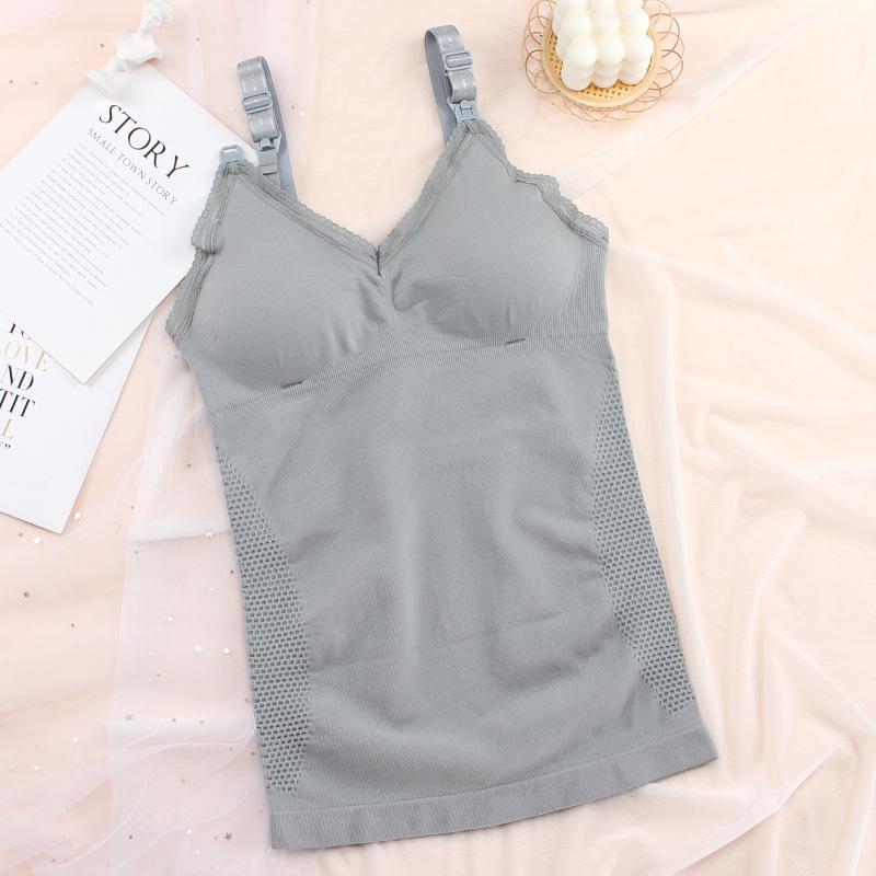 Umstands-Still-Tanktop mit offener Schnalle vorne, lange Hosenträger, große Größe, Stillunterwäsche, freier BH 2XL von Joom DACH