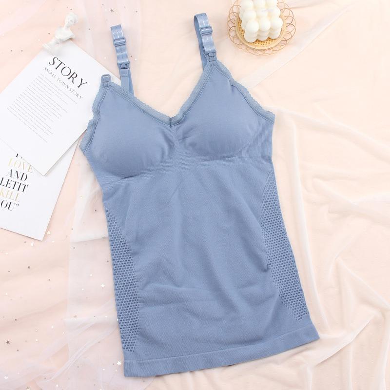 Umstands-Still-Tanktop mit offener Schnalle vorne, lange Hosenträger, große Größe, Stillunterwäsche, freier BH L von Joom DACH