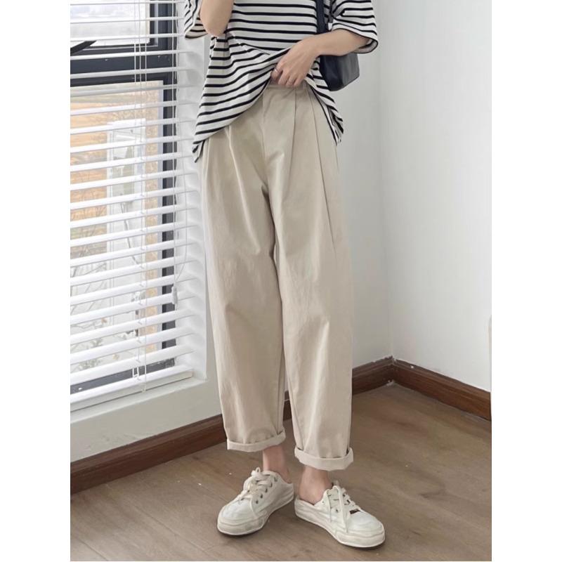 Umstandshose Frühling und Sommer Kleidung Übergröße Bauchstütze Lässig Gerade Weitbeinige Hose L beige von Joom DACH