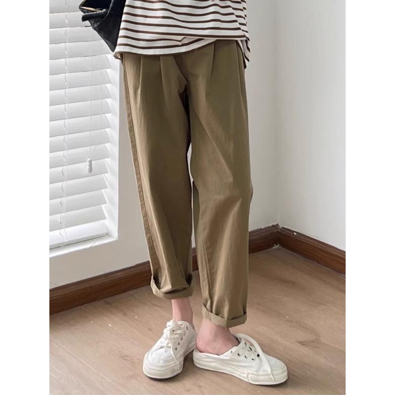 Umstandshose Frühling und Sommer Kleidung Übergröße Bauchstütze Lässig Gerade Weitbeinige Hose L khaki von Joom DACH