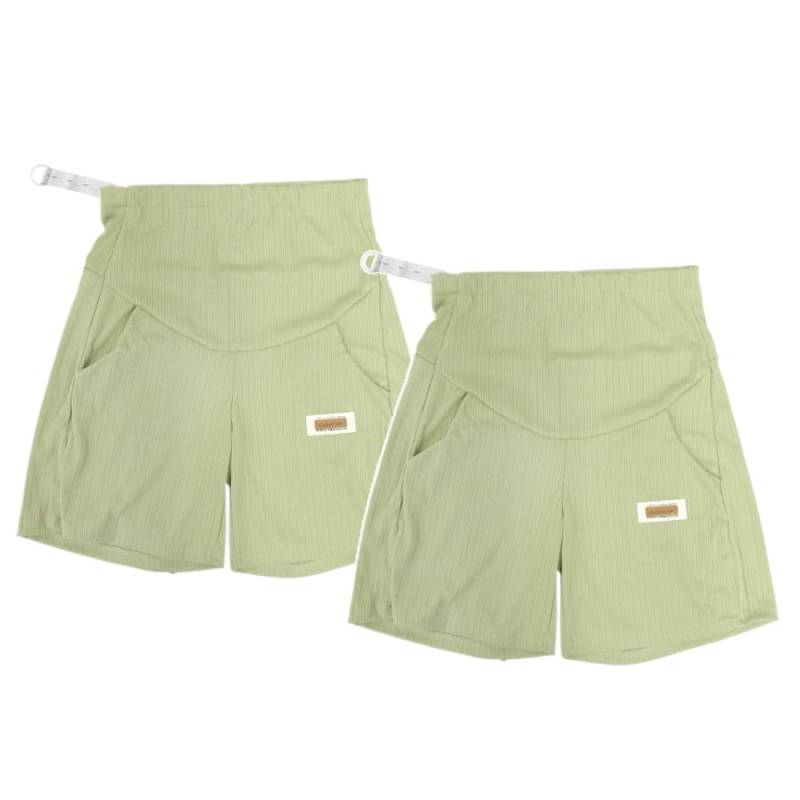 Umstandsshorts 2er Set Grün L Größe Umstandsshorts Schwangerschaftsshorts Prenatal Postpartum Pants Schwangere Umstandsmode Umstandshose Kurz Halb hellgrüne von Joom DACH