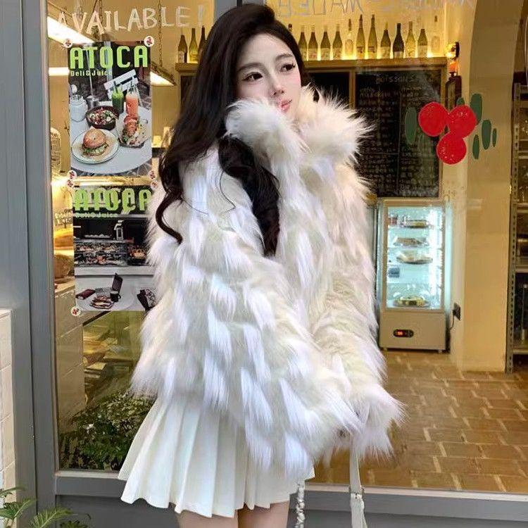 Umweltfreundlicher Pelz Verdickter Mantel Damen Winter Neu Imitation Fuchs Mode Kurzer Mantel Dünner Pelzmantel L von Joom DACH